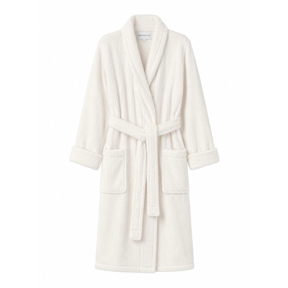 Parachute Robe S White Plush‎ Quiet Luxury Belted Cozy Soft Girl Turkish Cotton